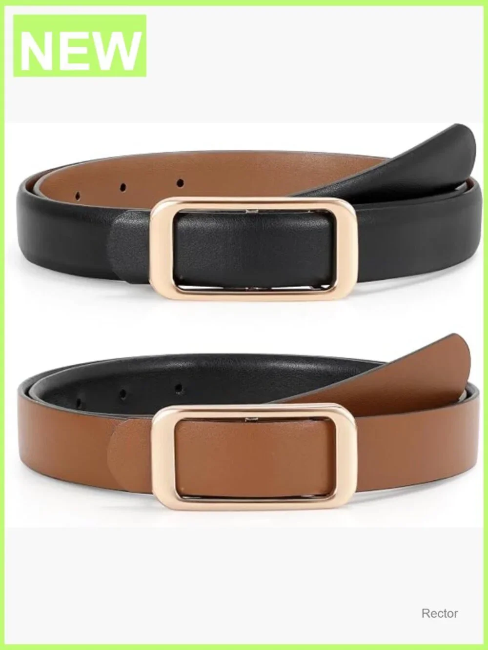 Reversible Leather Belt for Pants Jeans Ladies Waist Belt for Dresses
